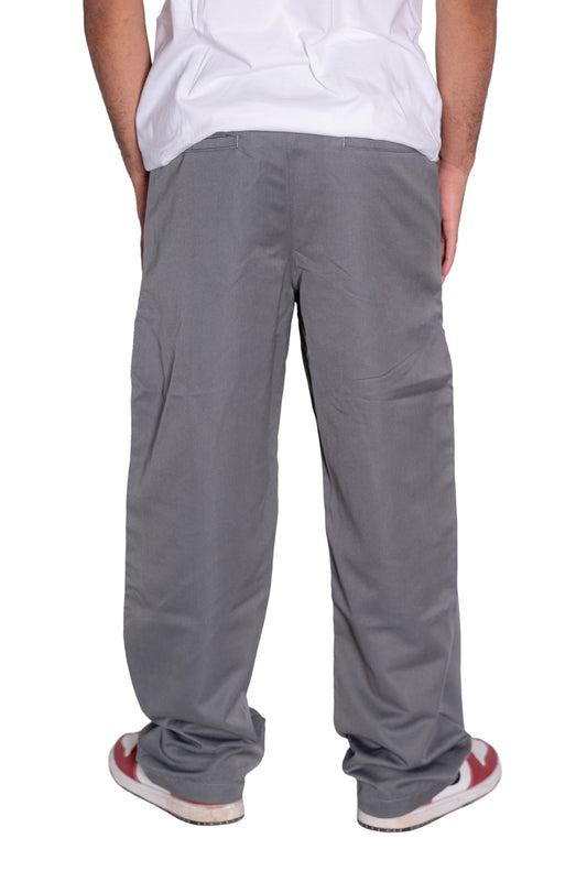 Gray pleated trousers