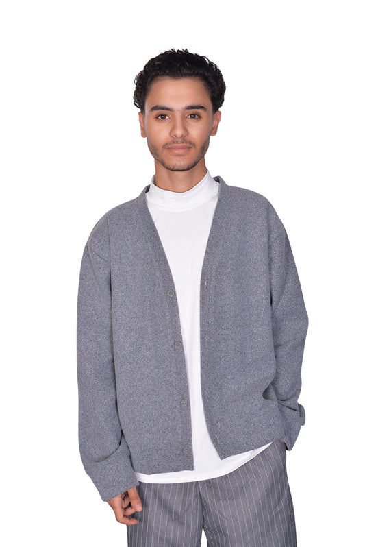 Boxy fit cardigan - Gray