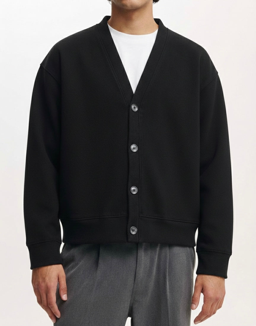 Boxy fit cardigan - Black